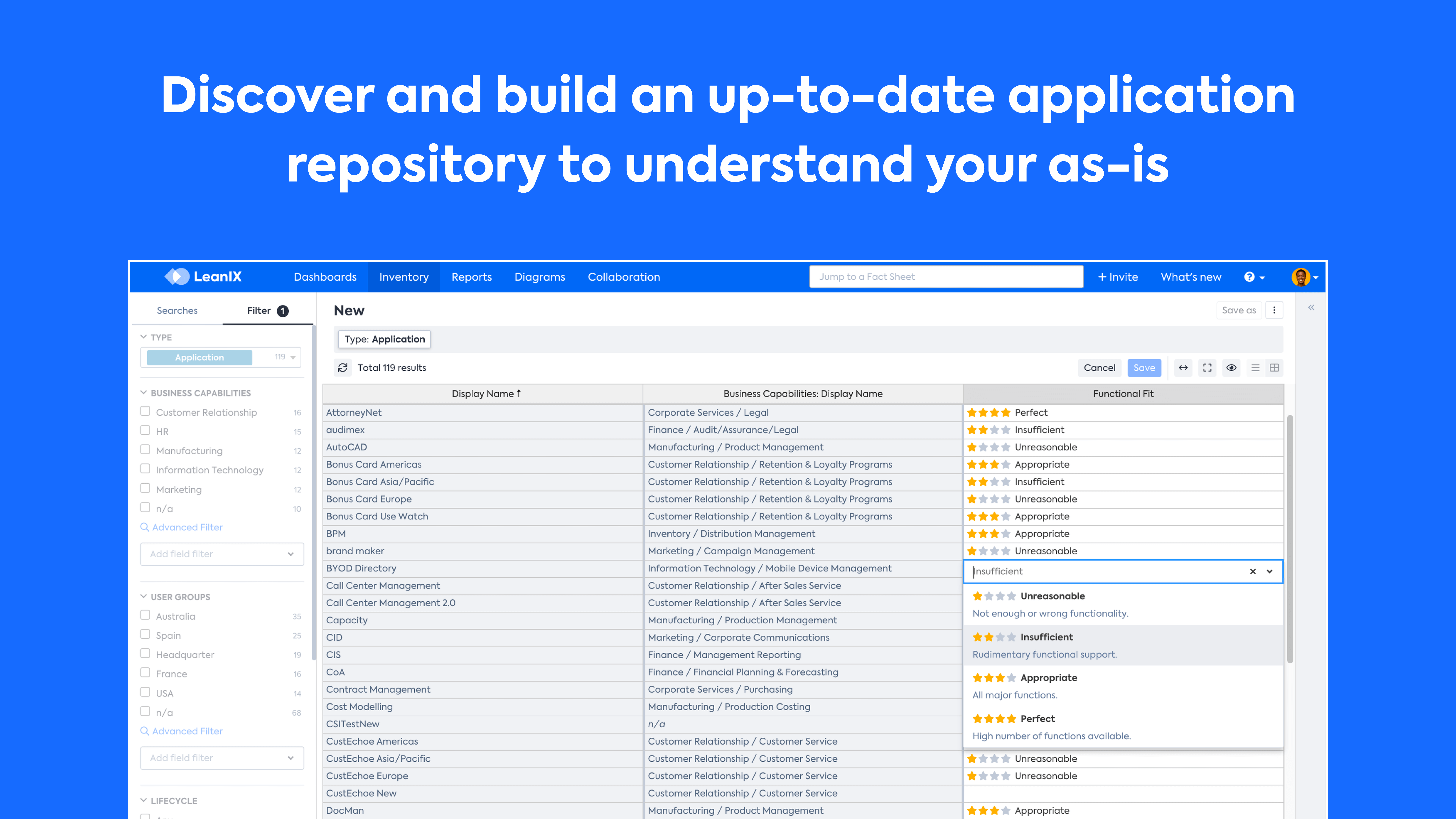 screenshot of SAP LeanIX